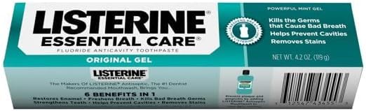 Listerine Essential Care Powerful Mint Toothpaste Gel, 4.2 oz