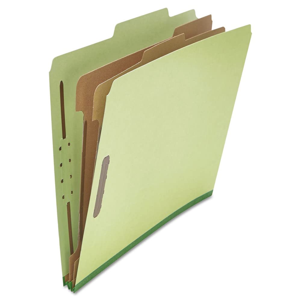 Universal 10271 Pressboard Classification Folder, Letter, Six-Section, Green (Box of 10)