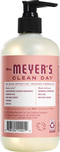 MRS. MEYER'S CLEAN DAY Hand Soap, Made with Essential Oils, Biodegradable Formula, Rose, 12.5 fl. oz