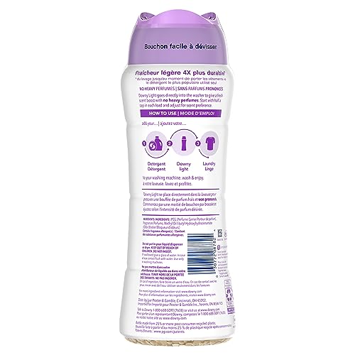 Downy Light Laundry Scent Booster Beads for Washer, White Lavender, 18.2 oz, with No Heavy Perfumes
