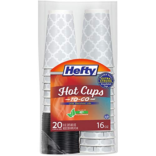 Hefty Hot Cups and Lids (16 Ounce, 80 Count)