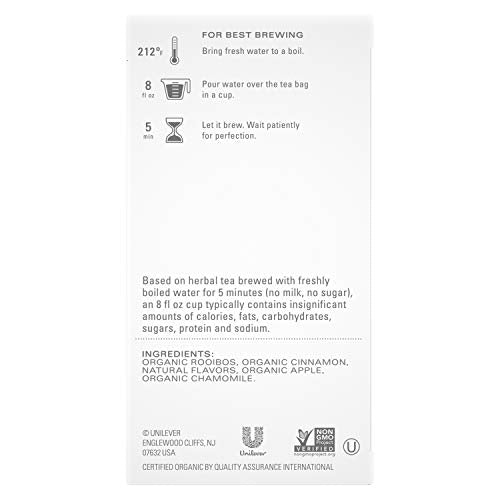 TAZO Organic Baked Cinnamon Apple Herbal Tea Bags, 20 Count(Pack of 6)
