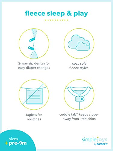 Simple Joys by Carter's Baby Boys' 2-Pack 2-way Zip Fleece Footed Sleep and Play
