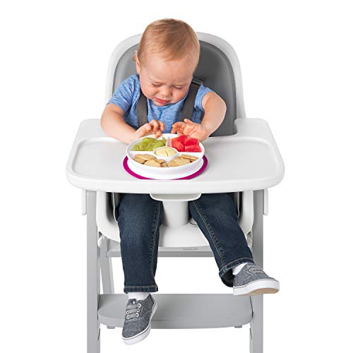 OXO Tot Stick & Stay Suction Divided Plate - Pink