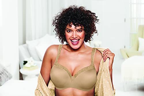 PLAYTEX Womens Secrets Underwire Full-coverage Balconette T-shirt For Full Figures, Us4823 Bra, Nude, 40DD US