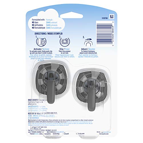 Febreze Car Air Freshener Vent Clips, Whispering Woods, 2 Ct