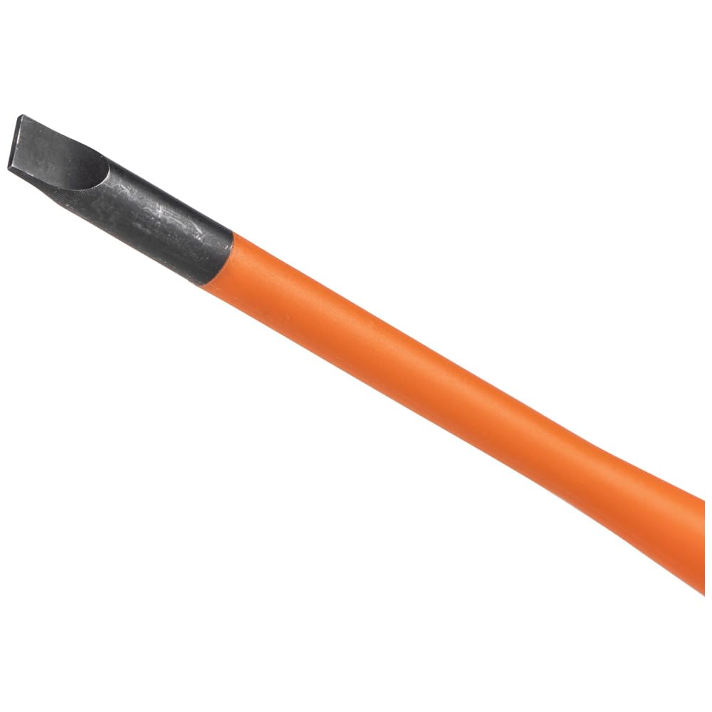Klein Tools 6916INS 1000V Slim Tip Insulated Screwdriver, Made in USA, Screwdriver with 6-Inch Round Shank, 3/16-Inch Cabinet Tip, Cushion Grip Handle