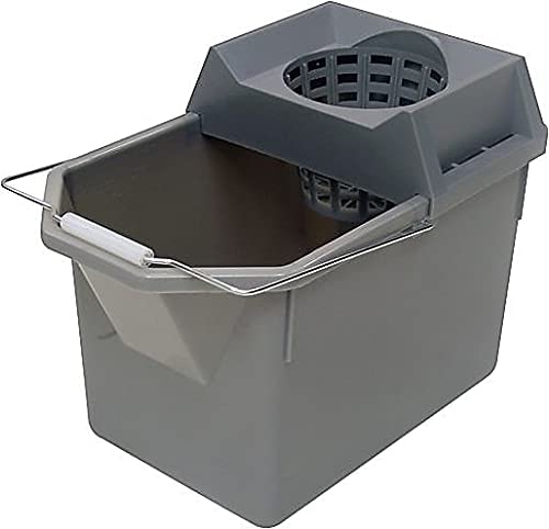 Rubbermaid Commercial RCP 6194 STL Pail/Strainer Combination, 15 Quart, Steel Gray