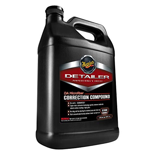 Meguiar's DA Microfiber Correction Compound D30001 - Pro Car Scratch Remover, for use with a DA Polisher and Microfiber Cutting Disc, Remove Swirls, Water Spots, Oxidation, and More, 1 Gal, 128 Oz