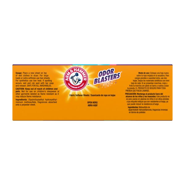 Arm & Hammer Odor Blasters Fresh Burst Dryer Sheets, 120 ct