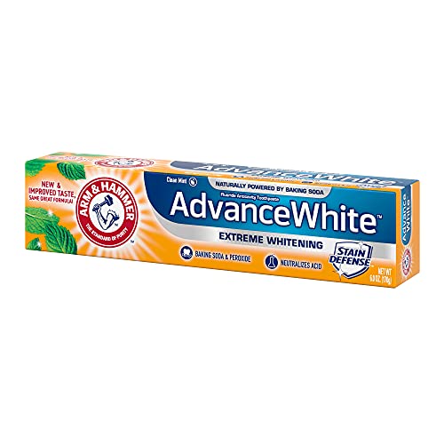 ARM & HAMMER Advanced White Extreme Whitening Toothpaste, Multi-Pack -Clean Mint - Fluoride Toothpaste (Pack of 12)