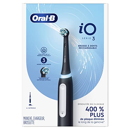 Oral-B iO3 Electric Toothbrush (1) with (1) Ultimate Clean Brush Head and (1) Charger, Black