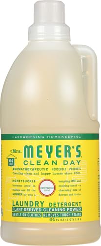 Mrs. Meyer's Liquid Laundry Detergent, Biodegradable Formula Infused with Essential Oils, Honeysuckle, 64 oz (64 Loads)