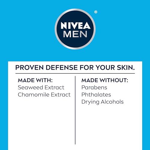 NIVEA MEN Sensitive Cool Shave Gel with Seaweed and Chamomile Extracts, Alcohol Free Shaving Gel for Men Protects and Provides Cool Sensation, 3 Pack of 7 Oz Cans