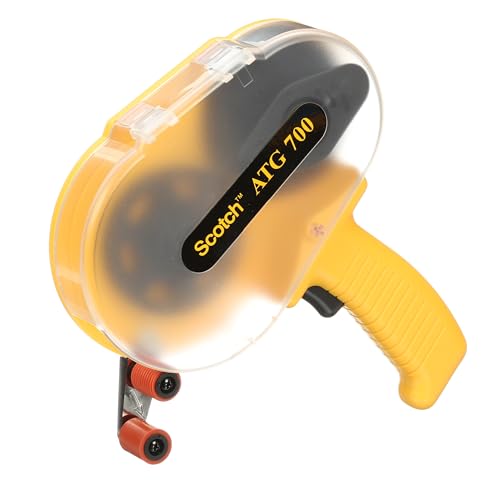 3M Scotch ATG 700 Adhesive Applicator, 1/2 in and 3/4 in wide rolls, Yellow