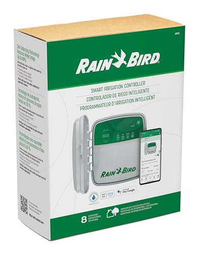 Rain Bird ARC8 App-Based Indoor/Outdoor Smart Irrigation WiFi Timer/Controller, 8-Zone/Station, EPA WaterSense Certified, Compatible with Alexa