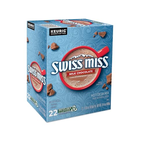 Swiss Miss Milk Chocolate Hot Cocoa, Keurig Single-Serve K-Cup Pods, 88 Count (4 Packs of 22)