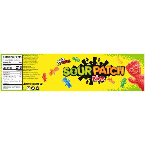 SOUR PATCH KIDS Soft & Chewy Candy, Bulk Candy, 24 - 2 oz Bags