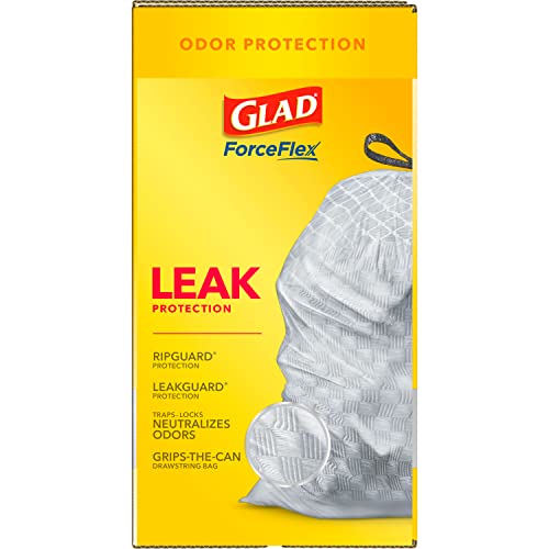Glad ForceFlex Tall Kitchen Drawstring Trash Bags 13 Gallon Grey Trash Bag, Unscented 110 Count (Package May Vary)