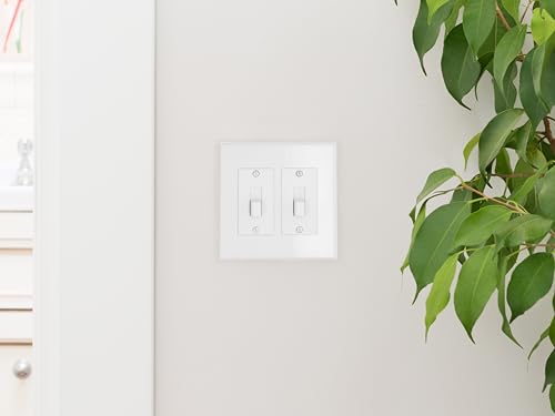 TayMac 2672W 2-Gang MASQUE Decorator Cover, Toggle, White