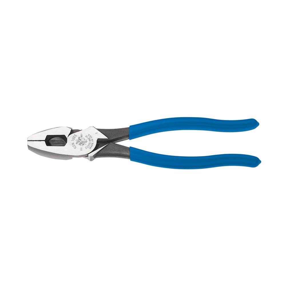 Klein Tools D2000-9NETP Lineman's Fish Tape Pulling Pliers, Made in USA, High Leverage Design with Handle Tempering for comfort when Cutting, 9-Inch