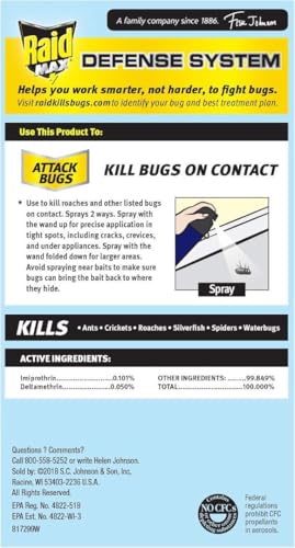 Raid Max Ant & Roach Aerosol Spray 14.50 oz (Pack of 6)