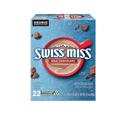 Swiss Miss Milk Chocolate Hot Cocoa, Keurig Single-Serve K-Cup Pods, 88 Count (4 Packs of 22)