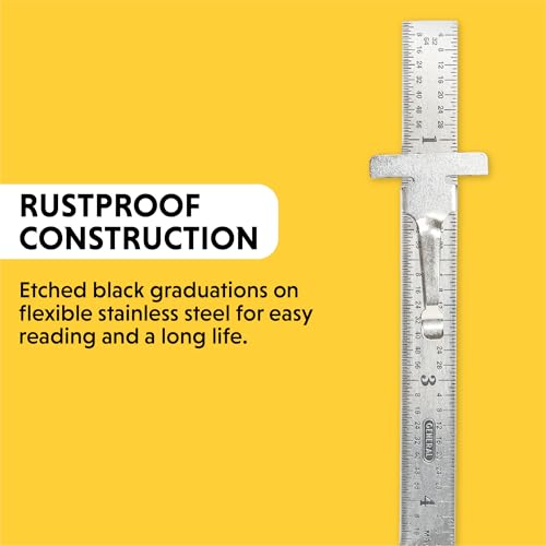 General Tools 300/1 6-Inch Flex Precision Stainless Steel Ruler, Chrome