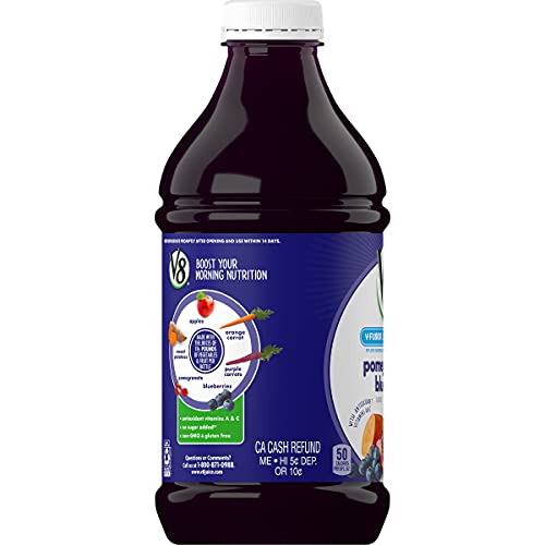 V8 V-Fusion Light Pomegranate Blueberry, 46 Fl Oz (Pack of 6)