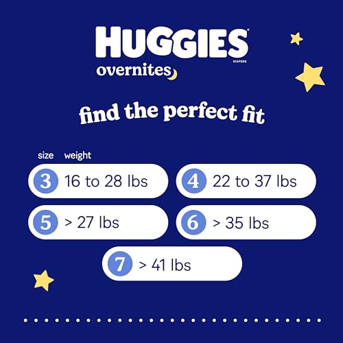 Huggies Size 5 Overnites Baby Diapers: Overnight Diapers, Size 5 (27+ lbs), 88 Ct, Packaging May Vary