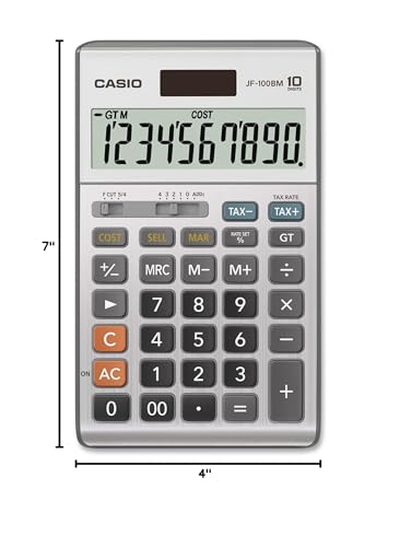 Casio Inc. JF-100BM Standard Function Calculator,Multicolor, 4 1/4 x 6 7/8