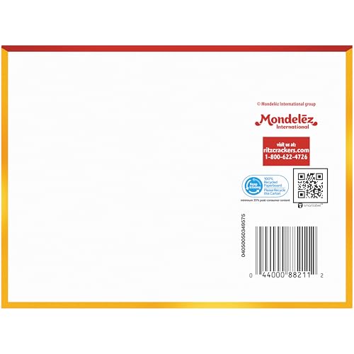 RITZ Cheese Sandwich Crackers, Lunch Snacks, 112 Snack Packs (14 Boxes, 6 Crackers Per Pack)