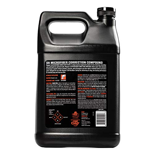 Meguiar's DA Microfiber Correction Compound D30001 - Pro Car Scratch Remover, for use with a DA Polisher and Microfiber Cutting Disc, Remove Swirls, Water Spots, Oxidation, and More, 1 Gal, 128 Oz