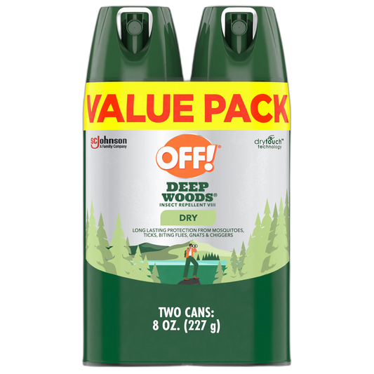 OFF! Deep Woods Insect Repellent Aerosol, Dry, Non-Greasy Formula, Bug Spray with Long Lasting Protection from Mosquitoes, 4 Oz, 2 Count