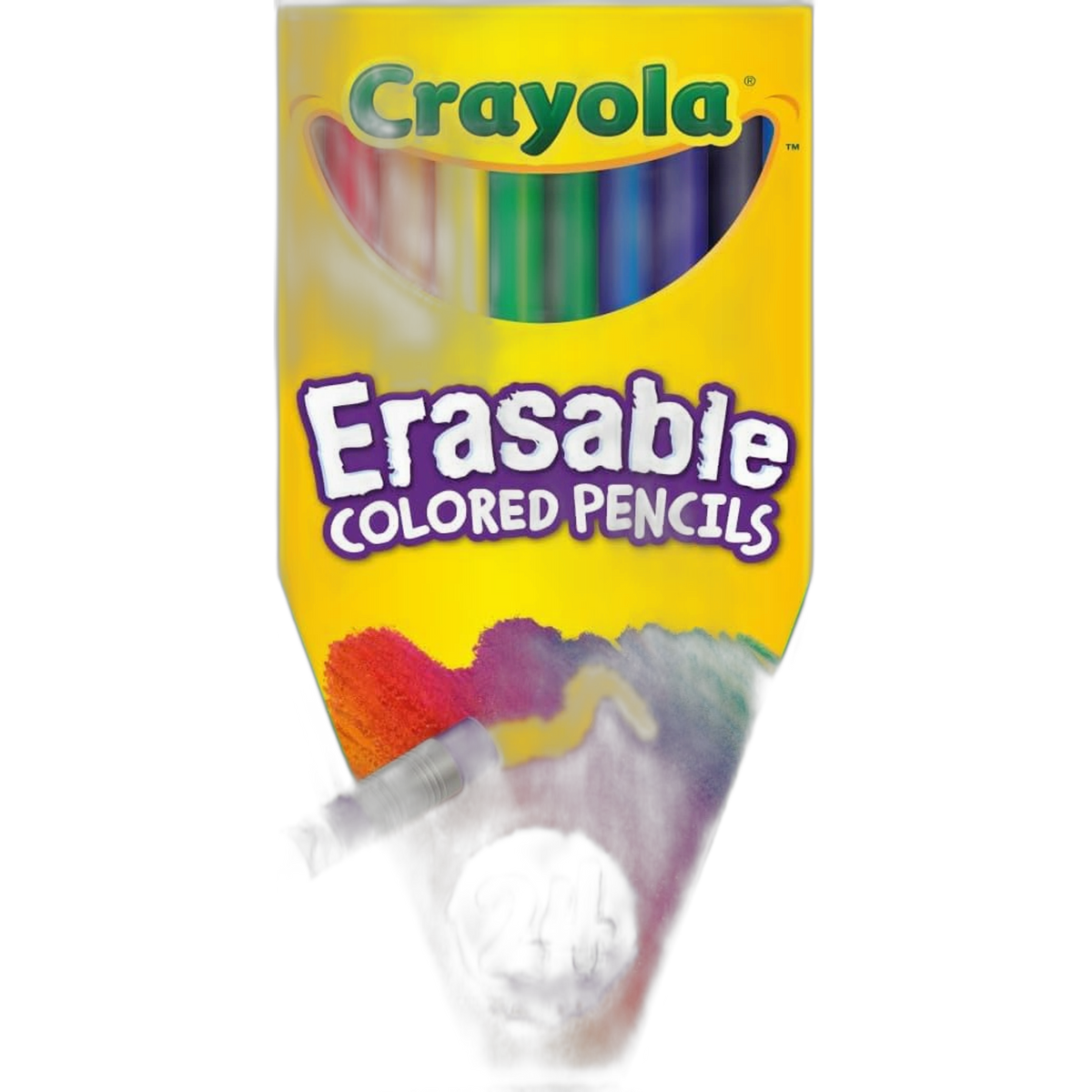 Crayola Short Erasable Colored Pencil, 24 per Pack - 24 per case.