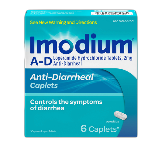 Imodium A-D Diarrhea Relief Caplets, Loperamide HCl Anti-Diarrheal Medicine, 6 ct.