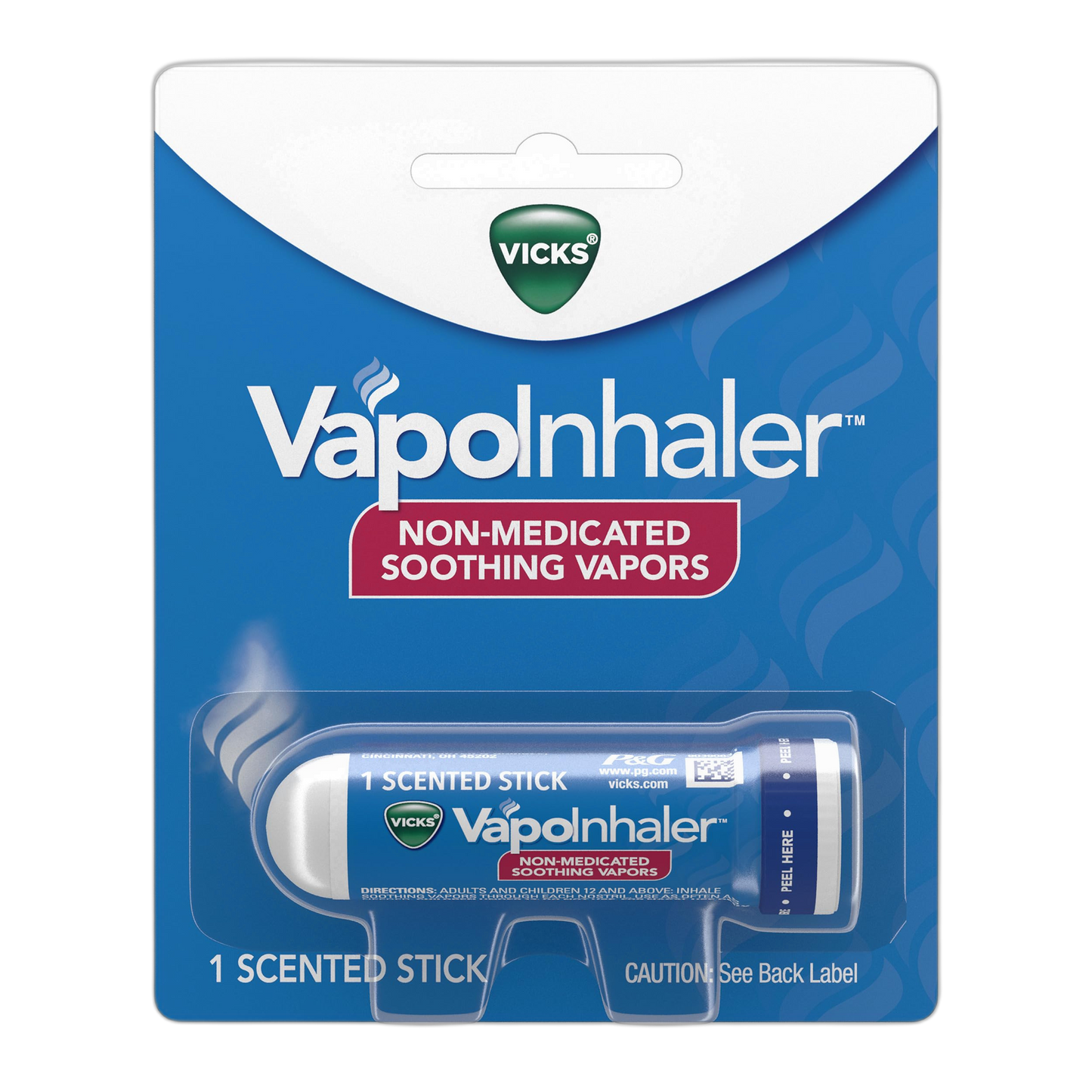 Vicks VapoInhaler, Portable Nasal Inhaler, Non-Medicated, Soothing Vapors, Menthol Scent, 1 Count