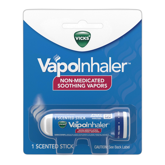 Vicks VapoInhaler, Portable Nasal Inhaler, Non-Medicated, Soothing Vapors, Menthol Scent, 1 Count