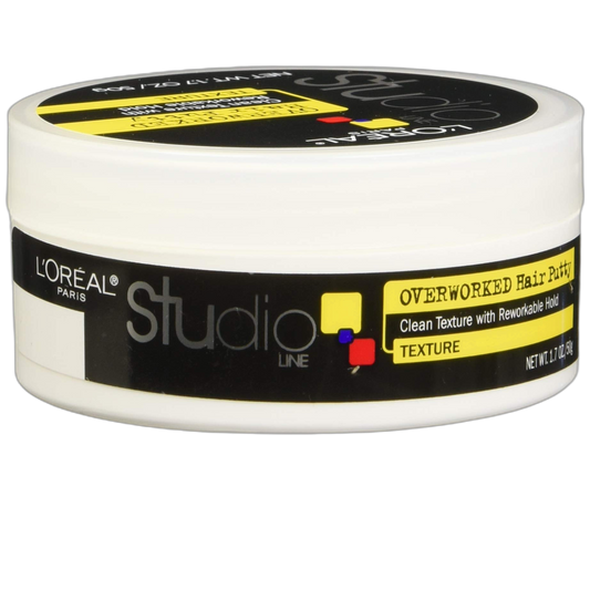 L'Oreal Paris Studio Line Overworked Hair Putty, 1.7 Ounce (Pack of 4)
