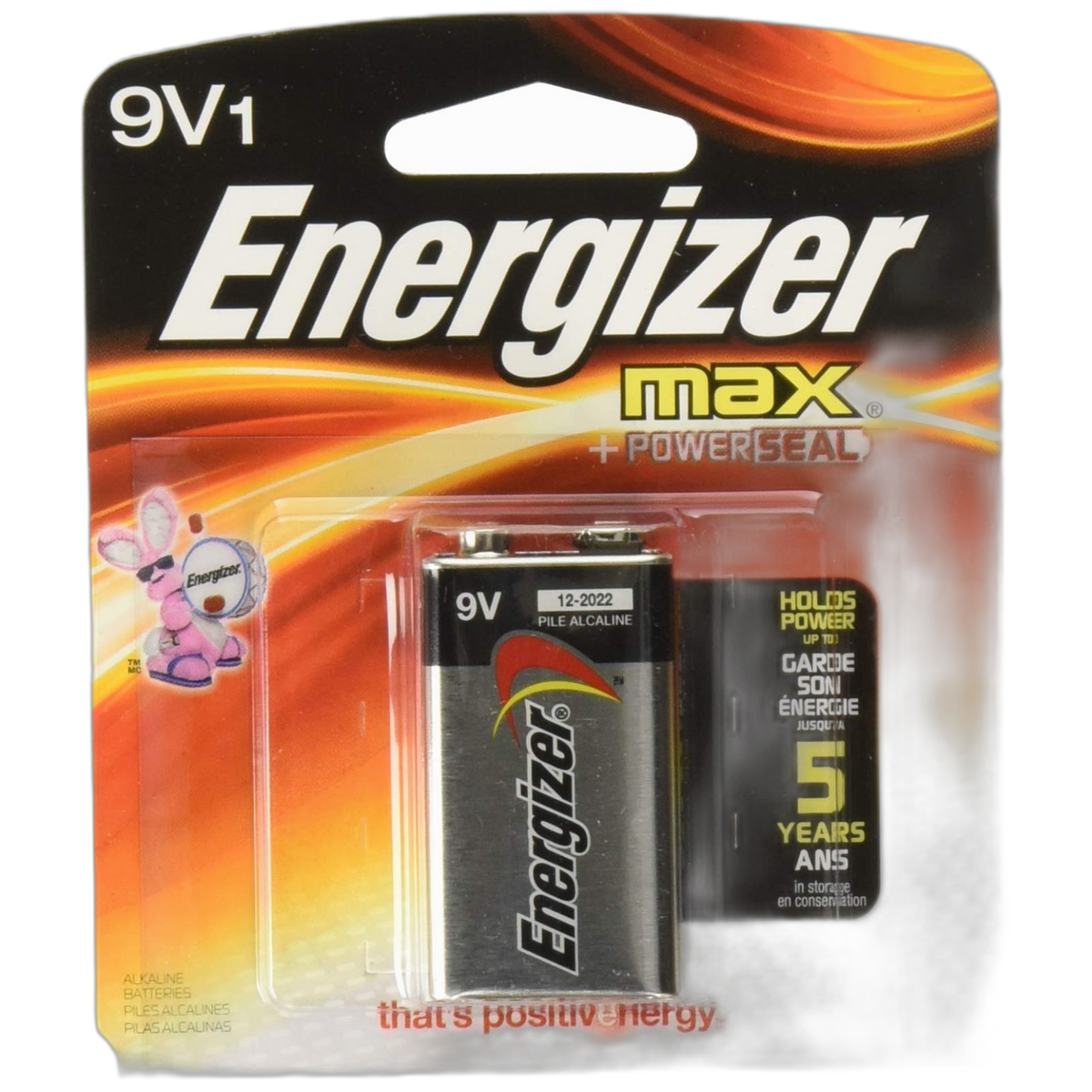 Energizer Max Alkaline Battery 9 Volt 1 Each (Pack of 10)