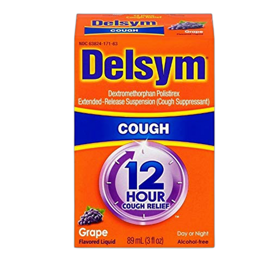 Delsym Adult 12 Hour Grape Cough Syrup, 3 oz (Pack of 12)