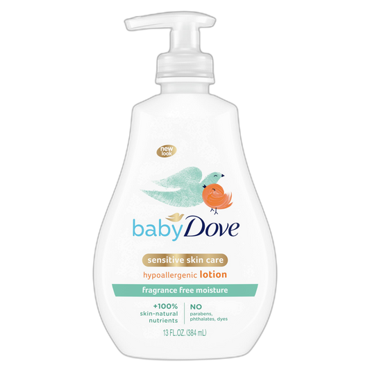 Baby Dove Face and Body Lotion for Sensitive Skin Sensitive Moisture Fragrance-Free Baby Lotion 13 oz