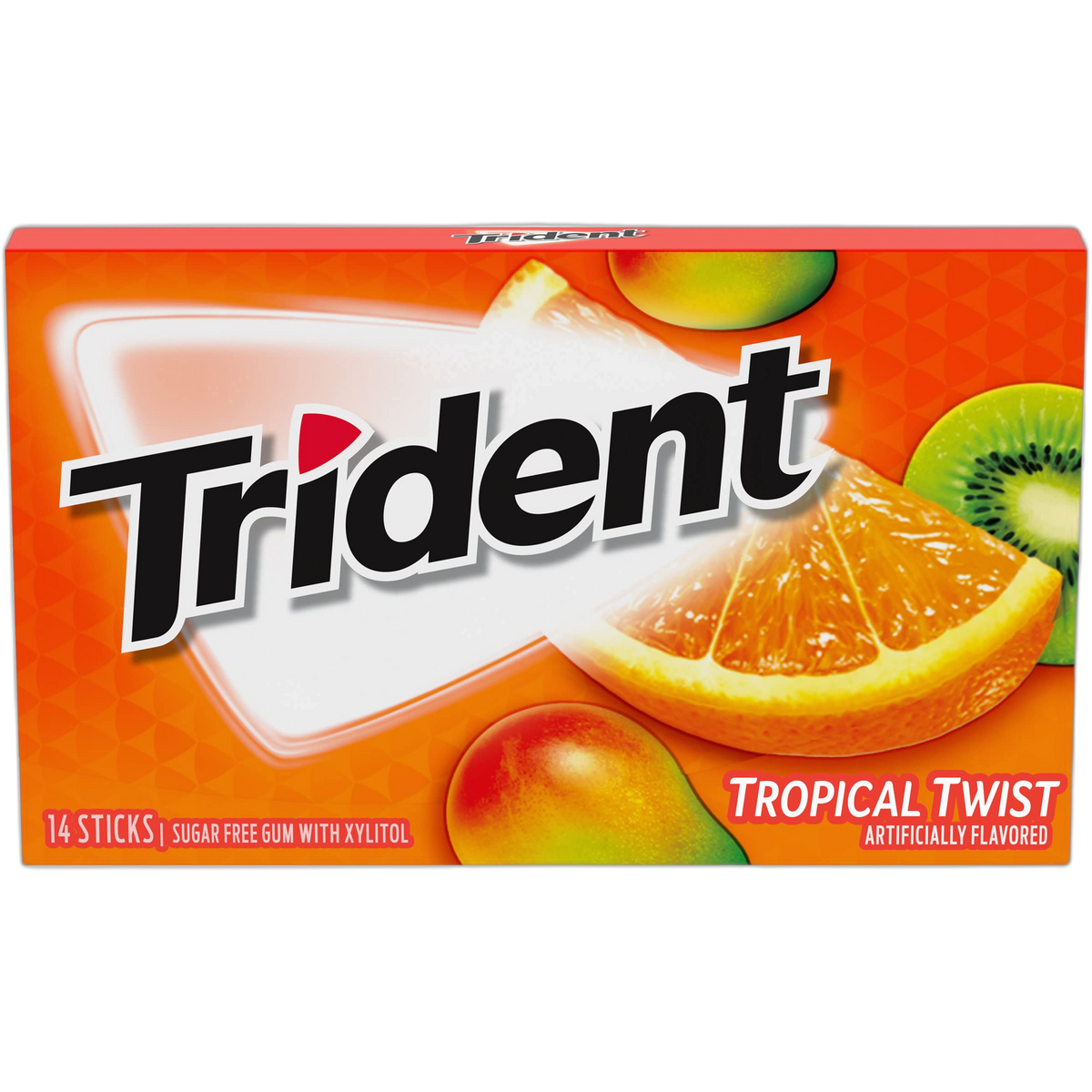 Trident Tropical Twist Sugar Free Gum, 14 Pieces