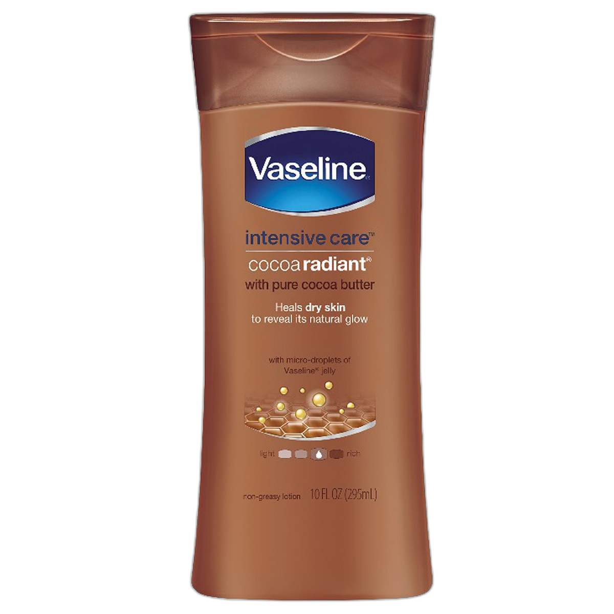 Vaseline Intensive Care hand and body lotion Cocoa Radiant 10 oz, Pack of 4