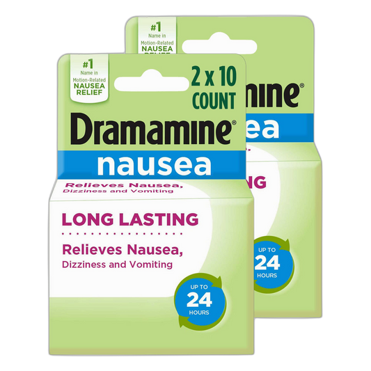 Dramamine Nausea Long Lasting, Nausea Relief, 10 Count (Pack of 2)