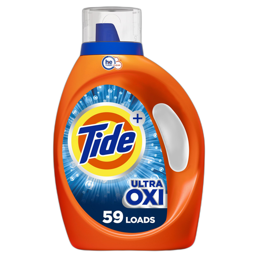 Tide Ultra Oxi Laundry Detergent Liquid Soap, High Efficiency (He), 59 Loads, 84 Fl Oz (Packaging May Vary)