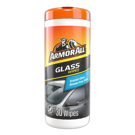 Armor All Car Glass Wipes, Auto Glass Cleaner for Film and Grime, 30 Count