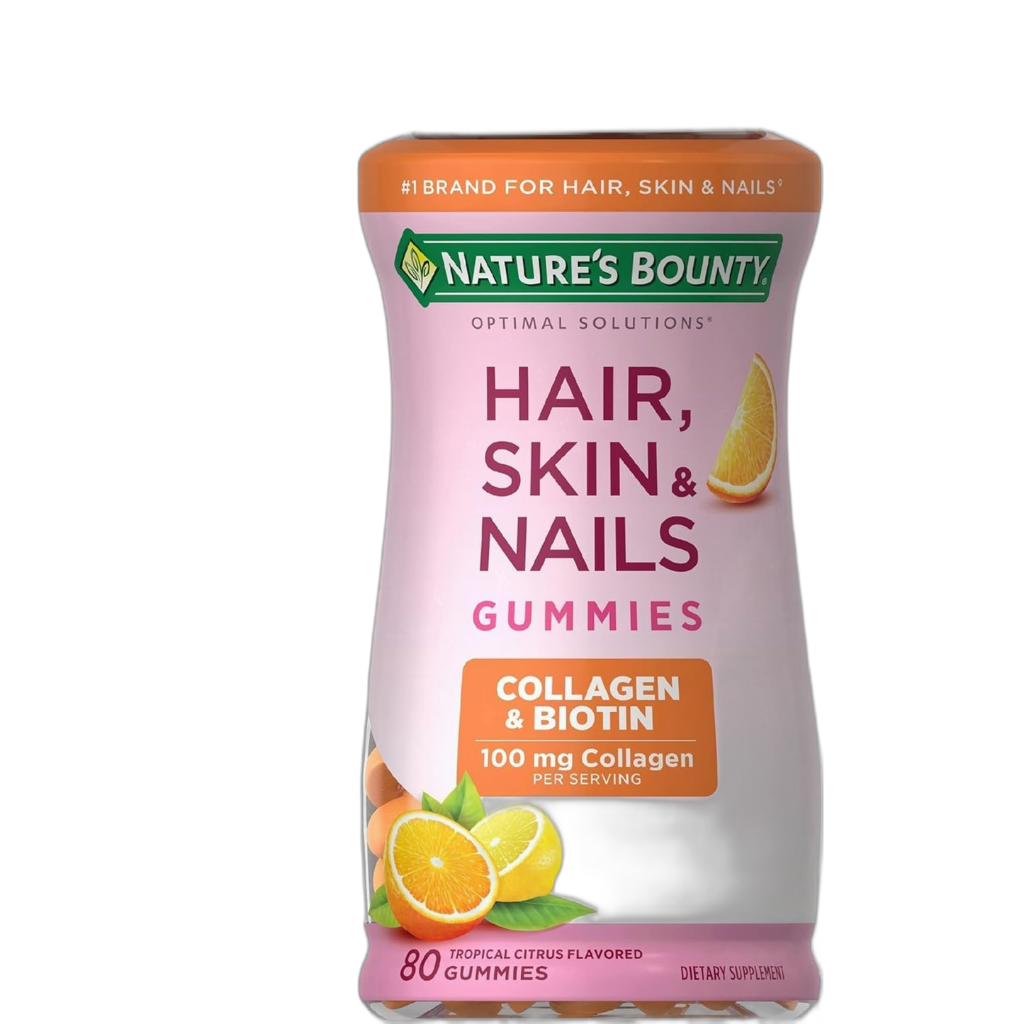 Nature's Bounty Hair, Skin & Nails with Biotin and Collagen, Supports Hair Skin and Nail Health, 2500 mcg, Citrus Flavored Gummies, 140 Ct