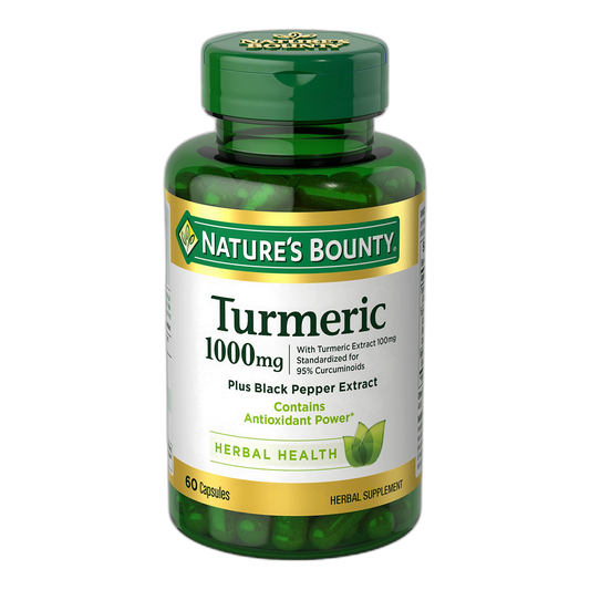 Nature's Bounty Turmeric with Black Pepper Extract, Supports Antioxidant Health, 1000mg, 60 Capsules