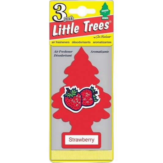 LITTLE TREES Car Air Freshener | Hanging Paper Tree for Home or Car | Strawberry | 24 Pack